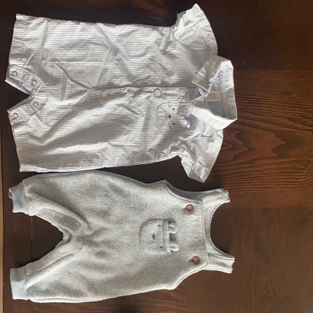 Matching romper and overall set